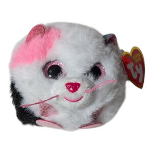 Muffin - The Cat - Ty Puffies Collection - NWT - White/Pink/Black Plushie